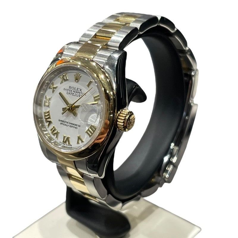 ロレックス ROLEX デイトジャスト26 179163 ホワイト K18×SS レディース 腕時計
