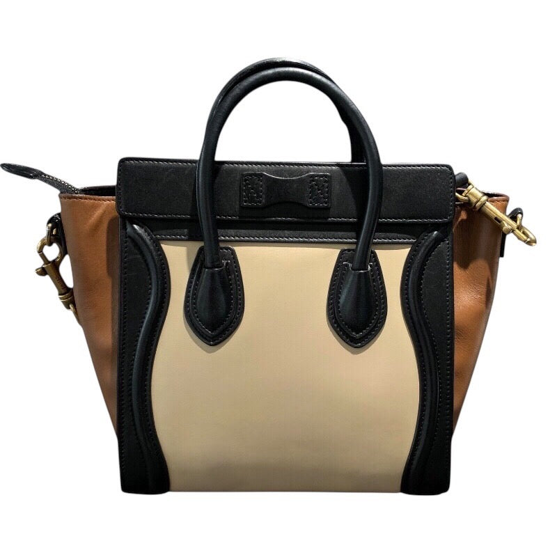 セリーヌ CELINE ラゲージナノショッパー トリコロール レザー