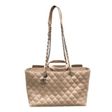 シャネル CHANEL マトラッセショッピングトート A98683 ベージュ シルバー金具 カーフ レディース トートバッグ