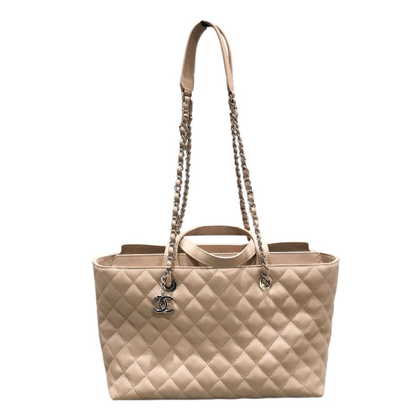 シャネル CHANEL マトラッセショッピングトート A98683 ベージュ シルバー金具 カーフ レディース トートバッグ