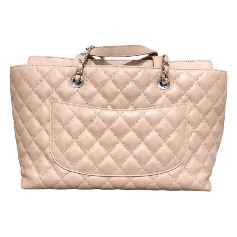 シャネル CHANEL マトラッセショッピングトート A98683 ベージュ シルバー金具 カーフ レディース トートバッグ