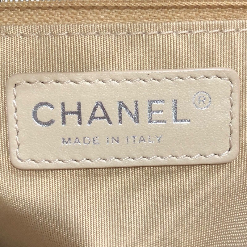 シャネル CHANEL マトラッセショッピングトート A98683 ベージュ シルバー金具 カーフ レディース トートバッグ