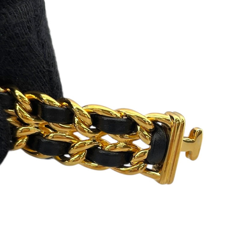 シャネル CHANEL プルミエール S H0001 ブラック GP レディース 腕時計
