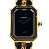 シャネル CHANEL プルミエール S H0001 ブラック GP レディース 腕時計