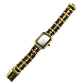 シャネル CHANEL プルミエール S H0001 ブラック GP レディース 腕時計