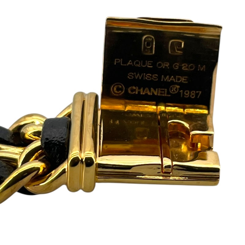 シャネル CHANEL プルミエール S H0001 ブラック GP レディース 腕時計