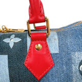 ルイ・ヴィトン LOUIS VUITTON スピーディ・バンドリエール30 M45041 ブルー/レッド　ゴールド金具 モノグラム・デニム レディース ボストンバッグ