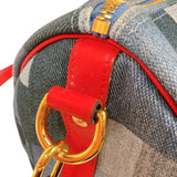 ルイ・ヴィトン LOUIS VUITTON スピーディ・バンドリエール30 M45041 ブルー/レッド　ゴールド金具 モノグラム・デニム レディース ボストンバッグ