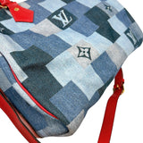 ルイ・ヴィトン LOUIS VUITTON スピーディ・バンドリエール30 M45041 ブルー/レッド　ゴールド金具 モノグラム・デニム レディース ボストンバッグ