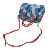 ルイ・ヴィトン LOUIS VUITTON スピーディ・バンドリエール30 M45041 ブルー/レッド　ゴールド金具 モノグラム・デニム レディース ボストンバッグ