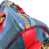 ルイ・ヴィトン LOUIS VUITTON スピーディ・バンドリエール30 M45041 ブルー/レッド　ゴールド金具 モノグラム・デニム レディース ボストンバッグ