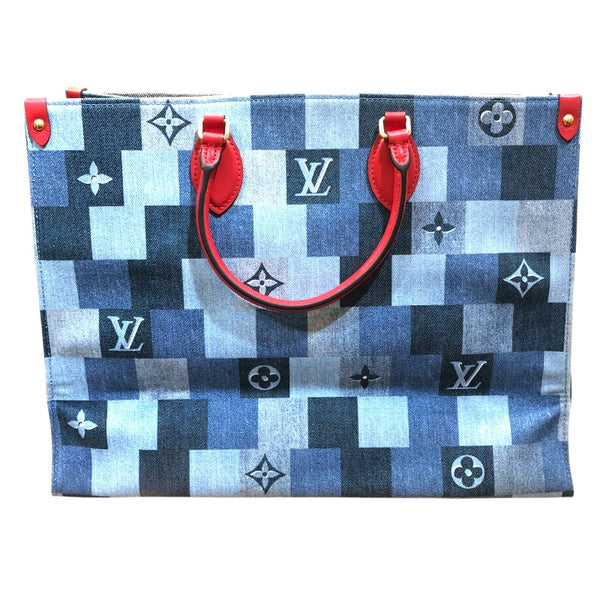 ルイ・ヴィトン LOUIS VUITTON オンザゴーGM M44992 デニムパッチワーク モノグラム レディース トートバッグ
