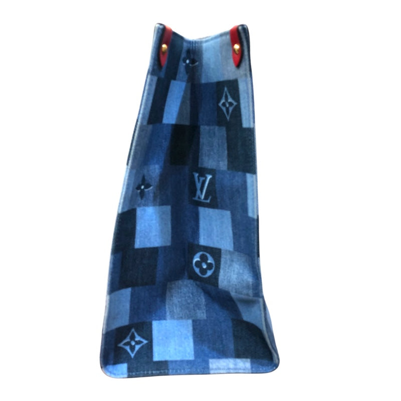 ルイ・ヴィトン LOUIS VUITTON オンザゴーGM M44992 デニムパッチワーク モノグラム レディース トートバッグ