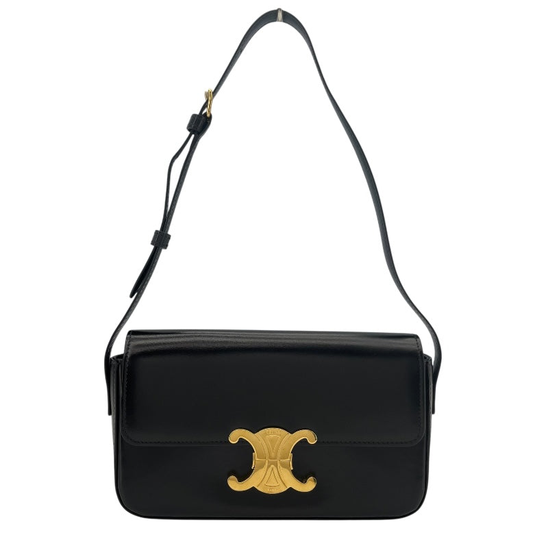 セリーヌ CELINE ショルダーバッグ クロード 194143 ブラック GD金具 シャイニーカーフ レディース ショルダーバッグ