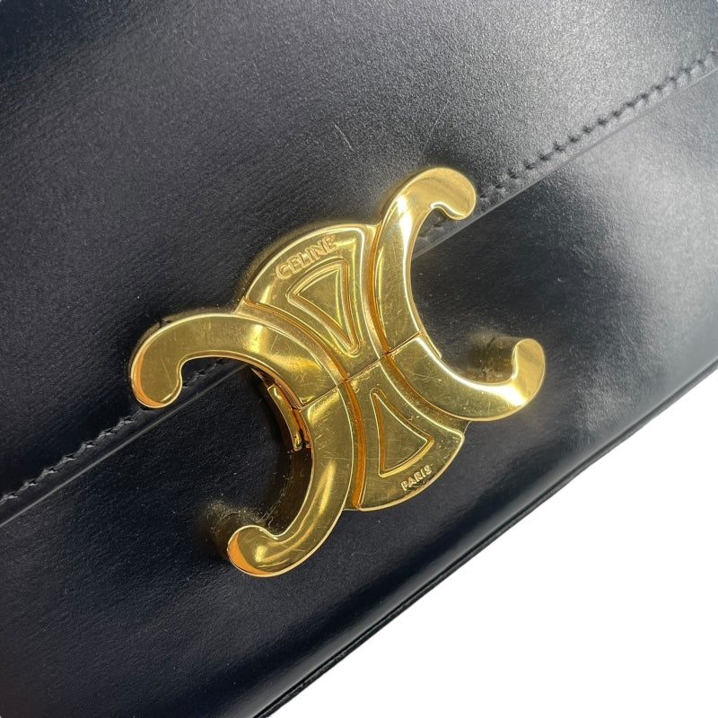 セリーヌ CELINE ショルダーバッグ クロード 194143 ブラック GD金具 シャイニーカーフ レディース ショルダーバッグ