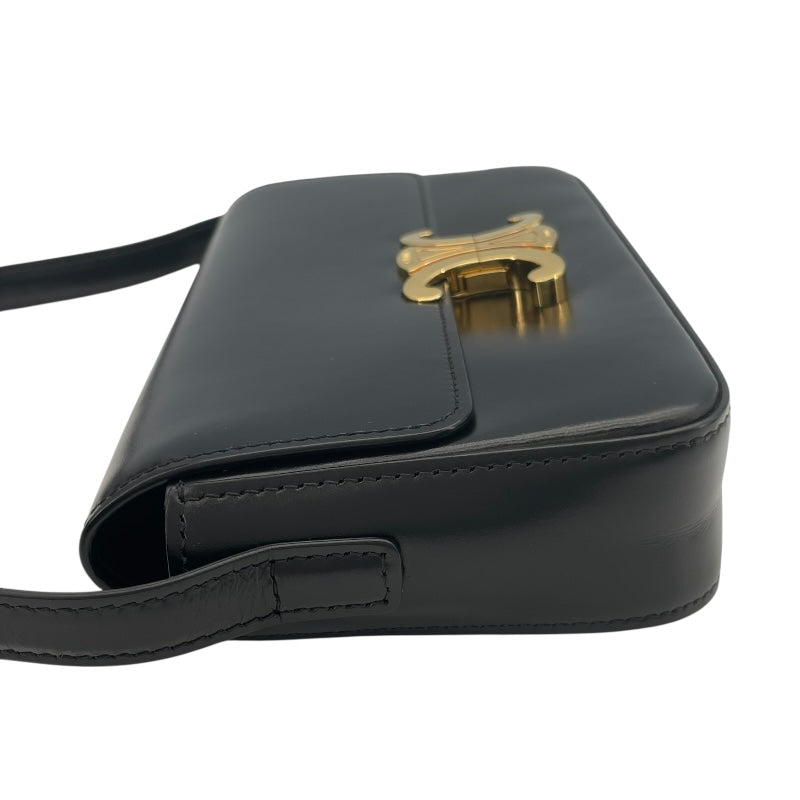 セリーヌ CELINE ショルダーバッグ クロード 194143 ブラック GD金具 シャイニーカーフ レディース ショルダーバッグ