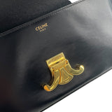 セリーヌ CELINE ショルダーバッグ クロード 194143 ブラック GD金具 シャイニーカーフ レディース ショルダーバッグ