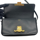 セリーヌ CELINE ショルダーバッグ クロード 194143 ブラック GD金具 シャイニーカーフ レディース ショルダーバッグ