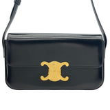 セリーヌ CELINE ショルダーバッグ クロード 194143 ブラック GD金具 シャイニーカーフ レディース ショルダーバッグ