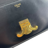 セリーヌ CELINE ショルダーバッグ クロード 194143 ブラック GD金具 シャイニーカーフ レディース ショルダーバッグ