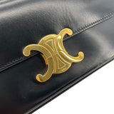 セリーヌ CELINE ショルダーバッグ クロード 194143 ブラック GD金具 シャイニーカーフ レディース ショルダーバッグ