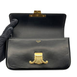 セリーヌ CELINE チェーン ショルダーバッグ クロード 115203 ブラック GD金具 シャイニーカーフ レディース ショルダーバッグ