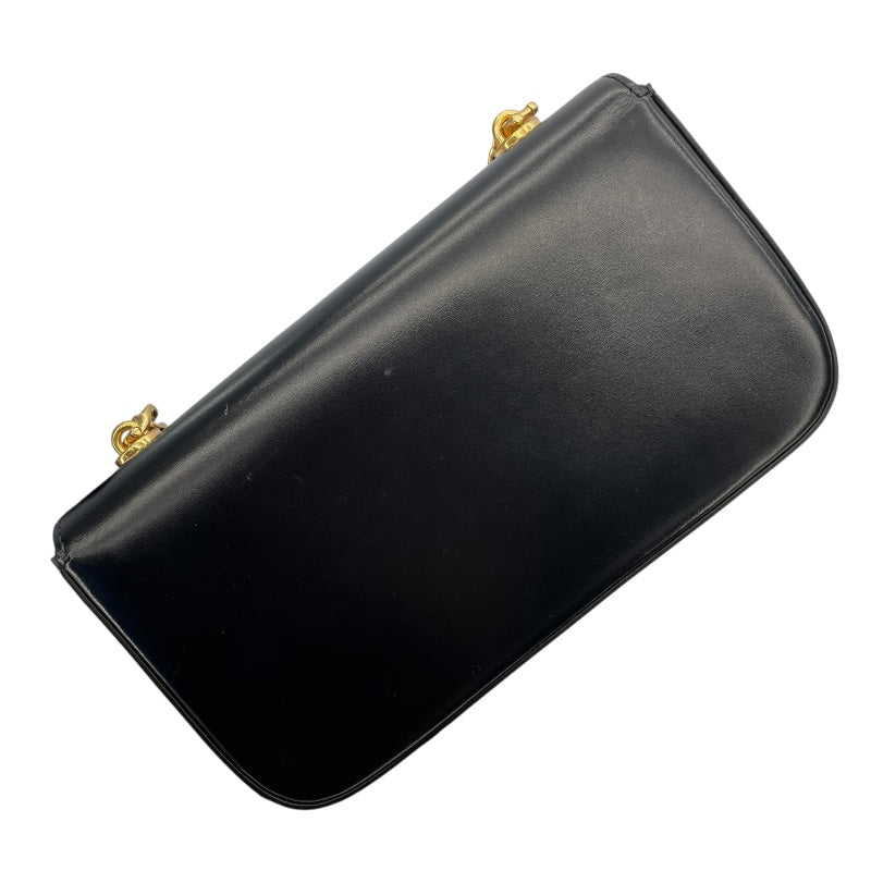 セリーヌ CELINE チェーン ショルダーバッグ クロード 115203 ブラック GD金具 シャイニーカーフ レディース ショルダーバッグ