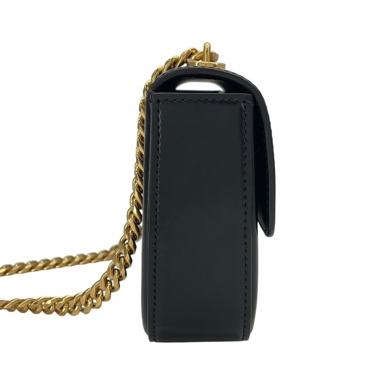 セリーヌ CELINE チェーン ショルダーバッグ クロード 115203 ブラック GD金具 シャイニーカーフ レディース ショルダーバッグ