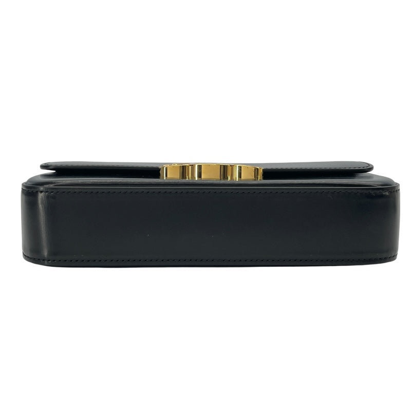 セリーヌ CELINE チェーン ショルダーバッグ クロード 115203 ブラック GD金具 シャイニーカーフ レディース ショルダーバッグ