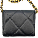 シャネル CHANEL CHANEL19 チェーンコインパス AP1787 31番台 ブラック GD SV金具 ラムスキン レディース コインケース