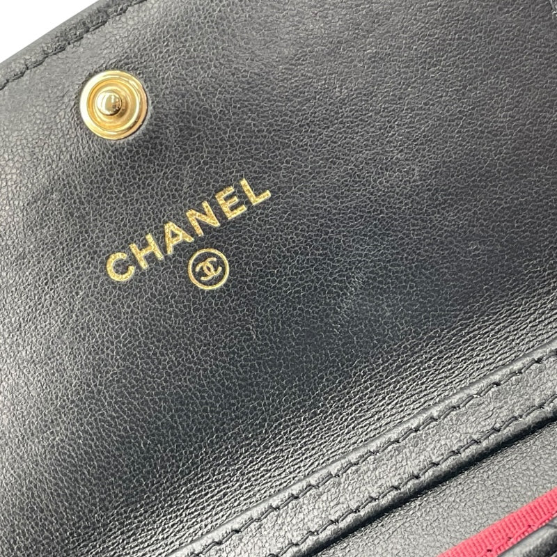 シャネル CHANEL CHANEL19 チェーンコインパス AP1787 31番台 ブラック GD SV金具 ラムスキン レディース コインケース