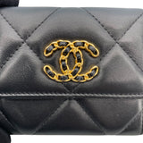 シャネル CHANEL CHANEL19 チェーンコインパス AP1787 31番台 ブラック GD SV金具 ラムスキン レディース コインケース