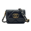 シャネル CHANEL CHANEL19 チェーンウエストバッグ ブラック　GDxSV金具 ラムスキン レディース ショルダーバッグ