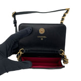 シャネル CHANEL CHANEL19 チェーンウエストバッグ ブラック　GDxSV金具 ラムスキン レディース ショルダーバッグ