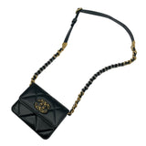 シャネル CHANEL CHANEL19 チェーンウエストバッグ ブラック　GDxSV金具 ラムスキン レディース ショルダーバッグ