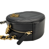 シャネル CHANEL CHANEL19 ラウンドチェーンショルダー AP0945 30番台 ブラック SVxGD金具 ラム レディース ショルダーバッグ