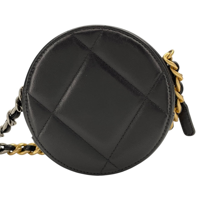 シャネル CHANEL CHANEL19 ラウンドチェーンショルダー AP0945 30番台 ブラック SVxGD金具 ラム レディース ショルダーバッグ