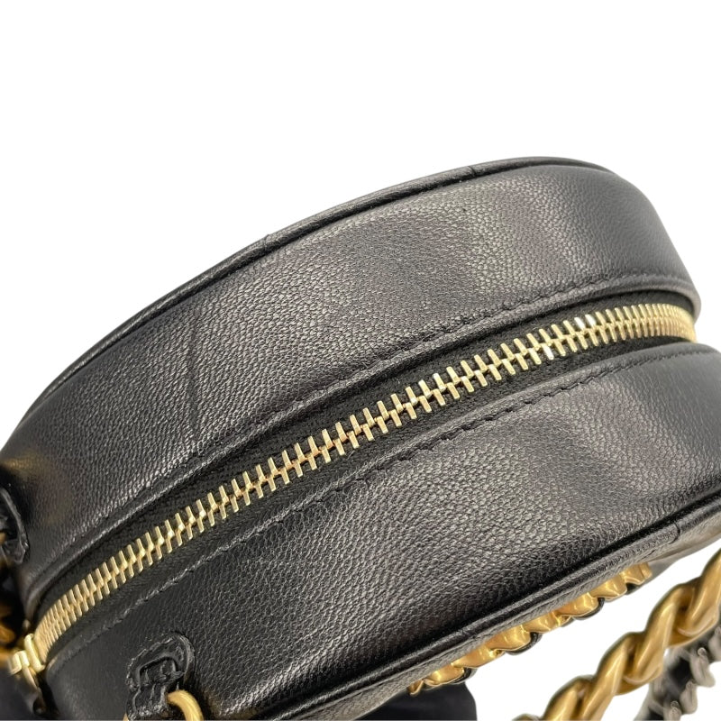 シャネル CHANEL CHANEL19 ラウンドチェーンショルダー AP0945 30番台 ブラック SVxGD金具 ラム レディース ショルダーバッグ