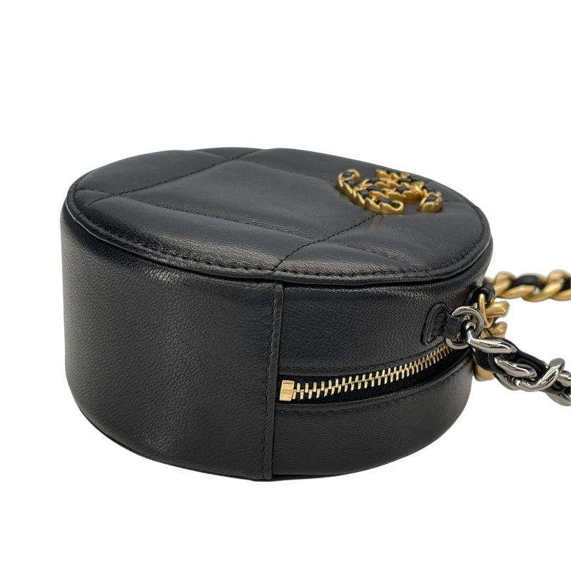 シャネル CHANEL CHANEL19 ラウンドチェーンショルダー AP0945 30番台 ブラック SVxGD金具 ラム レディース ショルダーバッグ