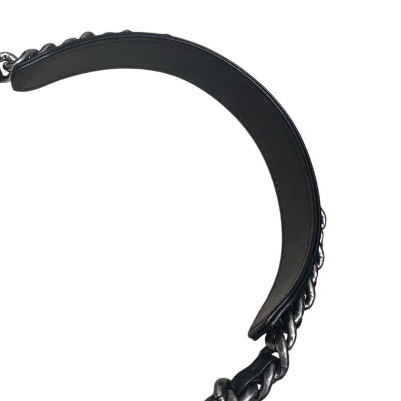 シャネル CHANEL CHANEL19　ラウンドチェーンショルダーバッグ ブラック ラムスキン レディース ショルダーバッグ