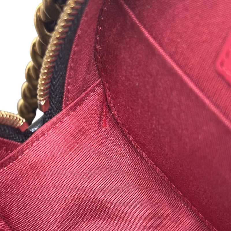 シャネル CHANEL CHANEL19　ラウンドチェーンショルダーバッグ ブラック ラムスキン レディース ショルダーバッグ