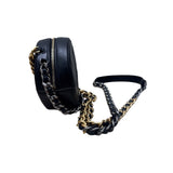 シャネル CHANEL CHANEL19　ラウンドチェーンショルダーバッグ ブラック ラムスキン レディース ショルダーバッグ