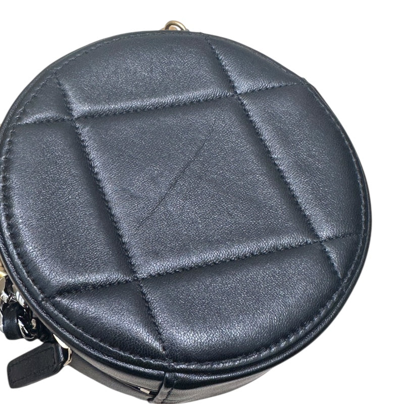 シャネル CHANEL CHANEL19　ラウンドチェーンショルダーバッグ ブラック ラムスキン レディース ショルダーバッグ