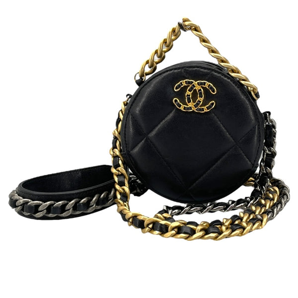 シャネル CHANEL CHANEL19 ラウンドチェーンショルダー AP0945 ブラック GD SV金具 ラムスキン レディース ショルダーバッグ