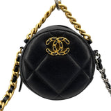 シャネル CHANEL CHANEL19 ラウンドチェーンショルダー AP0945 ブラック GD SV金具 ラムスキン レディース ショルダーバッグ