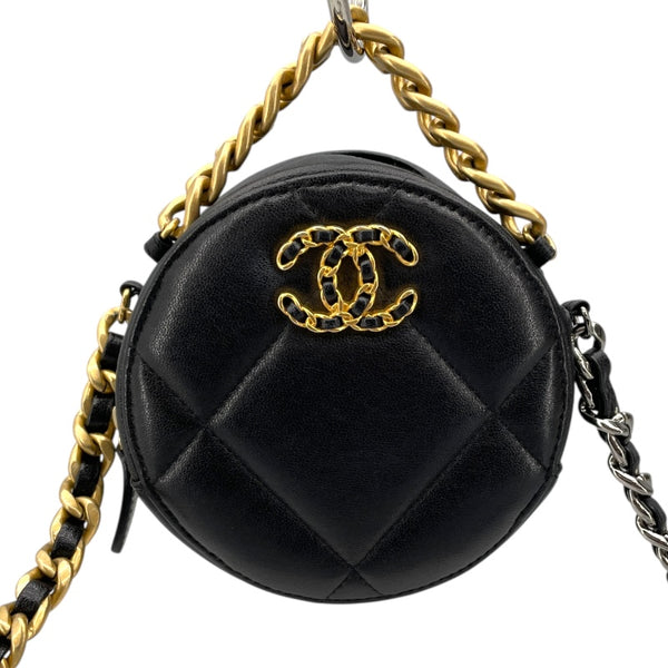 シャネル CHANEL CHANEL19 ラウンドチェーンショルダー AP0945 ブラック GD SV金具 ラムスキン レディース ショルダーバッグ