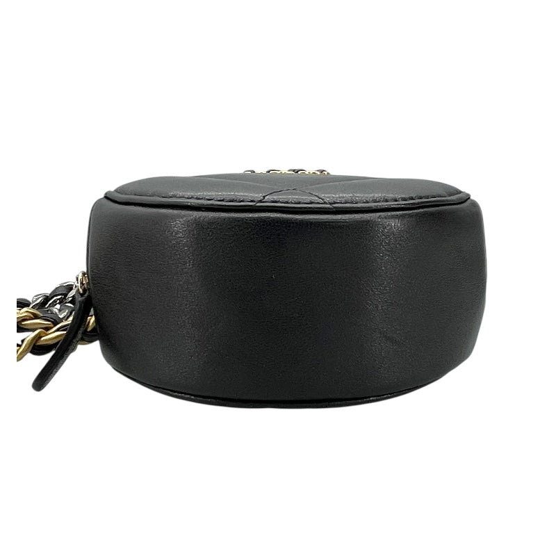 シャネル CHANEL CHANEL19 ラウンドチェーンショルダー AP0945 ブラック GD SV金具 ラムスキン レディース ショルダーバッグ