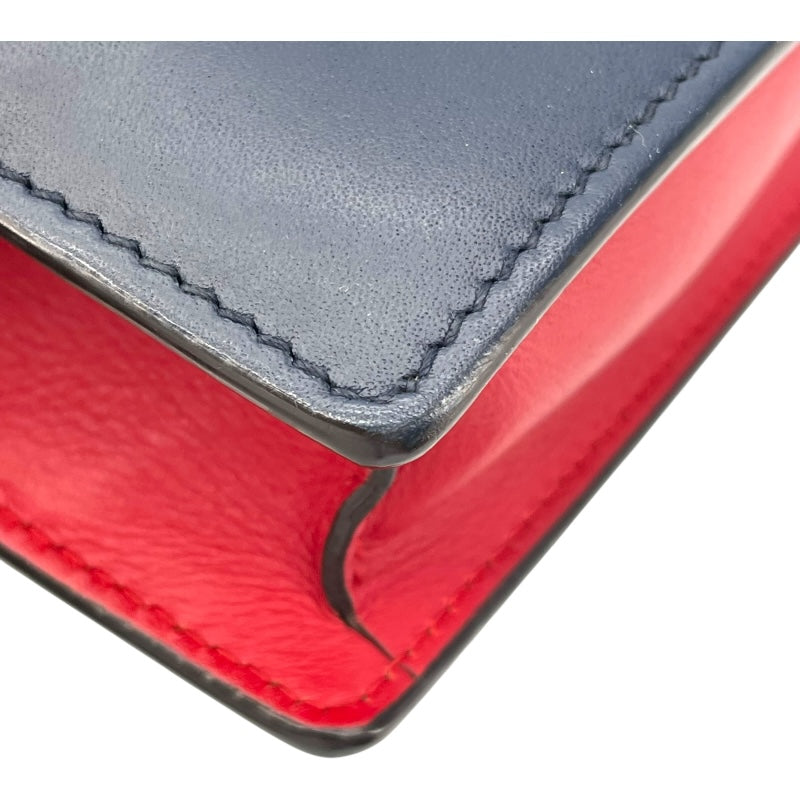 グッチ GUCCI クイーンマーガレットチェーンウォレット 476079 レッド/ネイビー/ホワイト レザー レディース ウォレットチェーン
