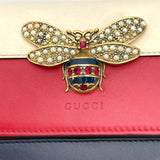 グッチ GUCCI クイーンマーガレットチェーンウォレット 476079 レッド/ネイビー/ホワイト レザー レディース ウォレットチェーン