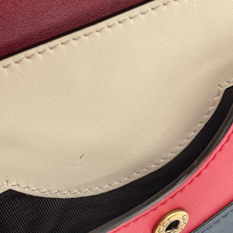 グッチ GUCCI クイーンマーガレット チェーンウォレット 476079 レッド ネイビー ホワイト GD金具 レザー レディース ショルダーバッグ